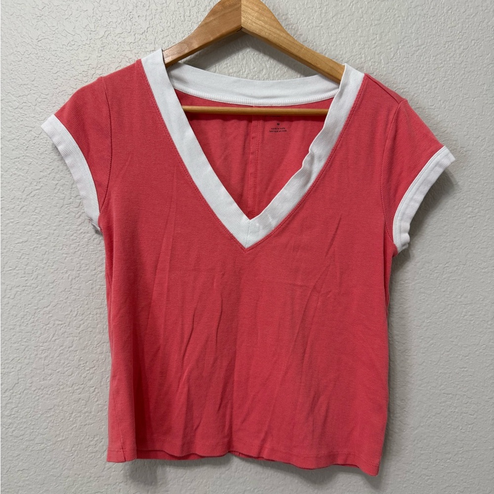 ANTHROPOLOGIE Pilcro Boxy V-Neck Tee